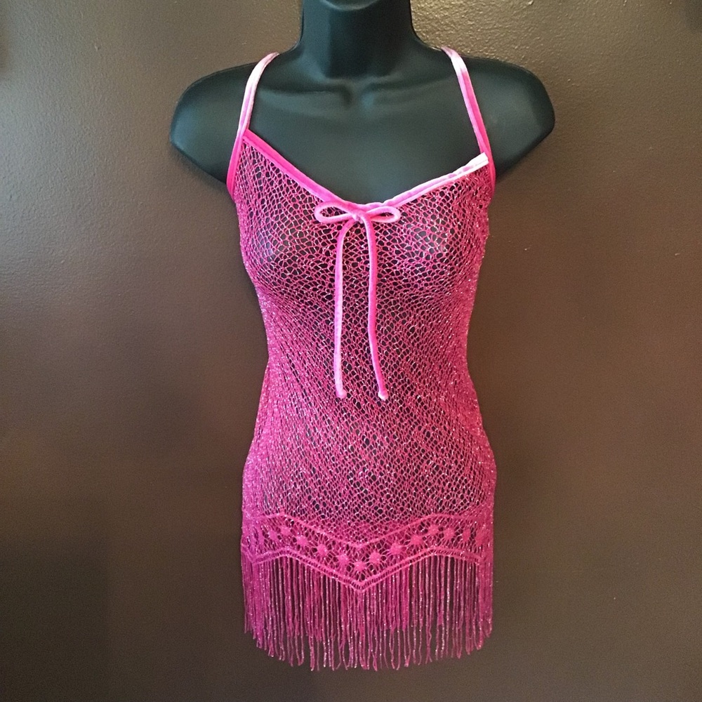 Hot Pink with Silver Net Style Mini